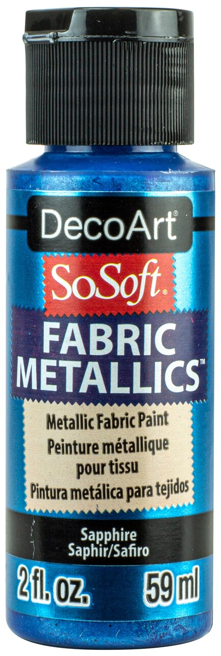 DecoArt SoSoft Metallic Fabric Paint 2oz – The Ultimate Soft, Flexible, Machine Washable Acrylic Paint for Clothing, Canvas Shoes, Tote Bags & DIY Crafts